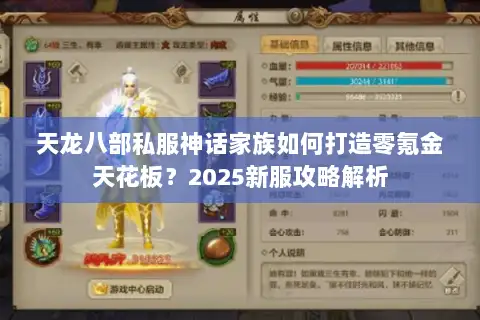 天龙八部私服神话家族如何打造零氪金天花板？2025新服攻略解析