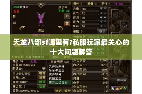 天龙八部sf哪里有?私服玩家最关心的十大问题解答 天龙八部sf哪里有?私服玩家最关心的十大问题解答
