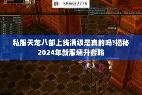 私服天龙八部上线满级是真的吗?揭秘2024年新服速升套路