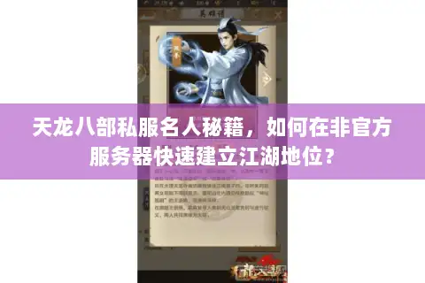 天龙八部私服名人秘籍，如何在非官方服务器快速建立江湖地位？