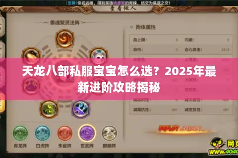 天龙八部私服宝宝怎么选?2025年最新进阶攻略揭秘 天龙八部私服宝宝怎么选?2025年最新进阶攻略揭秘