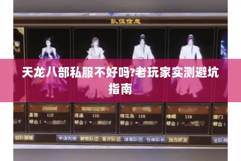 天龙八部私服不好吗?老玩家实测避坑指南 天龙八部私服不好吗?老玩家实测避坑指南