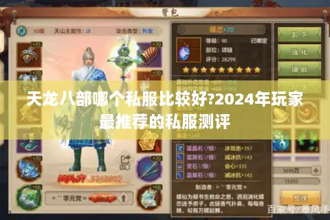天龙八部哪个私服比较好?2024年玩家最推荐的私服测评