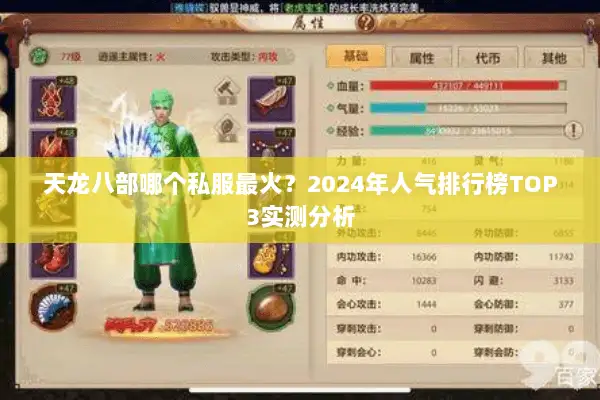 天龙八部哪个私服最火?2024年人气排行榜TOP3实测分析 天龙八部哪个私服最火?2024年人气排行榜TOP3实测分析