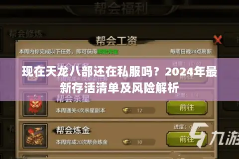 现在天龙八部还在私服吗？2024年最新存活清单及风险解析