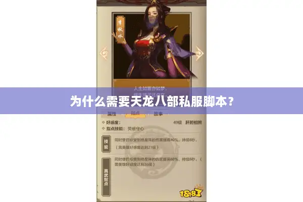 为什么需要天龙八部私服脚本？