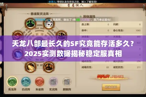 天龙八部最长久的SF究竟能存活多久？2025实测数据揭秘稳定服真相