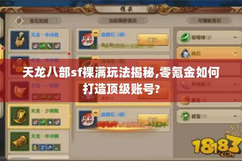 天龙八部sf裸满玩法揭秘,零氪金如何打造顶级账号?