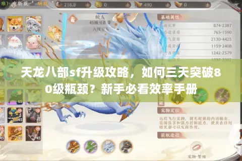 天龙八部sf升级攻略，如何三天突破80级瓶颈？新手必看效率手册