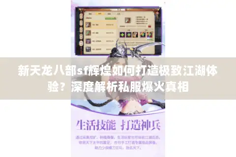 新天龙八部sf辉煌如何打造极致江湖体验？深度解析私服爆火真相