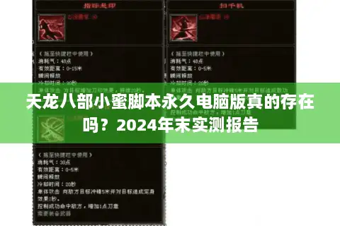 天龙八部小蜜脚本永久电脑版真的存在吗？2024年末实测报告