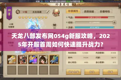 天龙八部发布网054g新服攻略，2025年开服首周如何快速提升战力？