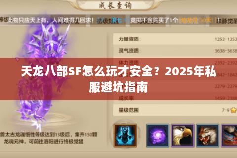 天龙八部SF怎么玩才安全?2025年私服避坑指南 天龙八部SF怎么玩才安全?2025年私服避坑指南