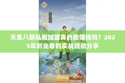 天龙八部私服加盟真的能赚钱吗？2025年创业者的实战经验分享