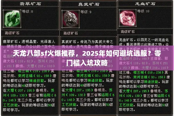天龙八部sf火爆推荐,2025年如何避坑选服?零门槛入坑攻略 天龙八部sf火爆推荐,2025年如何避坑选服?零门槛入坑攻略