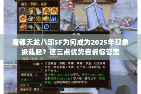 魔都天龙八部SF为何成为2025年现象级私服?这三点优势告诉你答案 魔都天龙八部SF为何成为2025年现象级私服?这三点优势告诉你答案