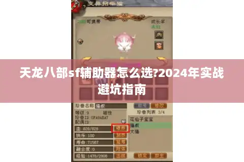 天龙八部sf辅助器怎么选?2024年实战避坑指南