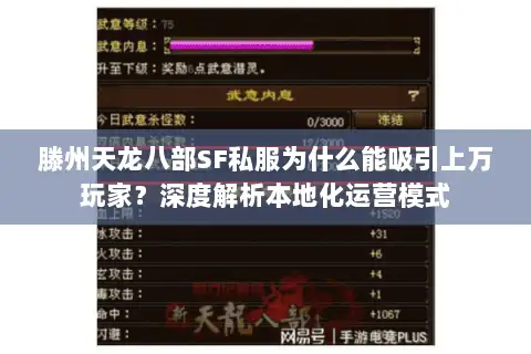 滕州天龙八部SF私服为什么能吸引上万玩家?深度解析本地化运营模式 滕州天龙八部SF私服为什么能吸引上万玩家?深度解析本地化运营模式