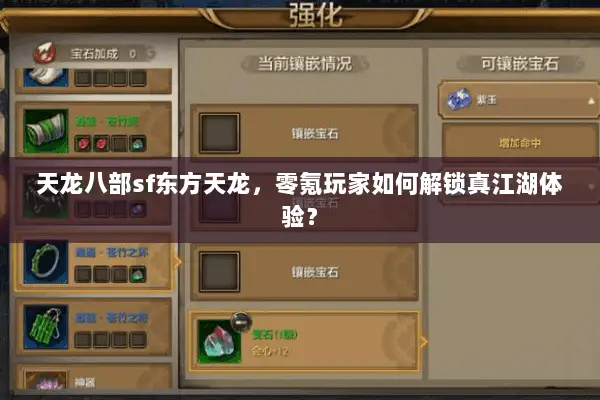 天龙八部sf东方天龙，零氪玩家如何解锁真江湖体验？