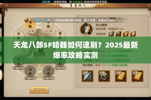 天龙八部SF暗器如何速刷？2025最新爆率攻略实测