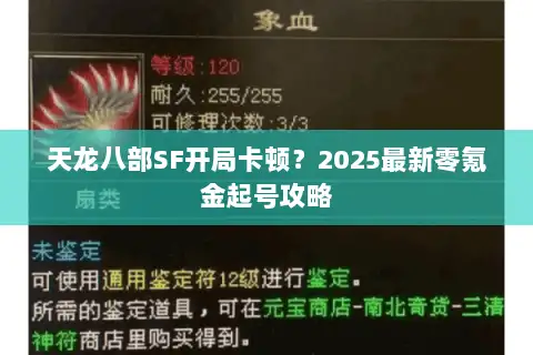 天龙八部SF开局卡顿？2025最新零氪金起号攻略