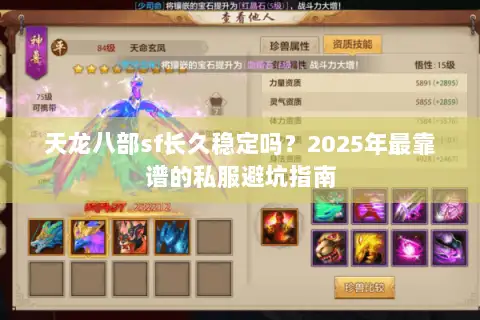 天龙八部sf长久稳定吗？2025年最靠谱的私服避坑指南