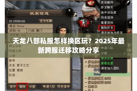 天龙八部私服怎样换区玩？2025年最新跨服迁移攻略分享