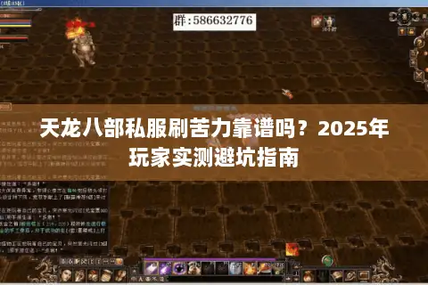 天龙八部私服刷苦力靠谱吗？2025年玩家实测避坑指南