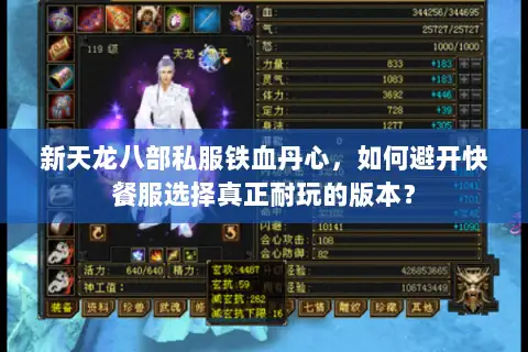 新天龙八部私服铁血丹心，如何避开快餐服选择真正耐玩的版本？