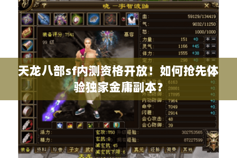 天龙八部sf内测资格开放！如何抢先体验独家金庸副本？