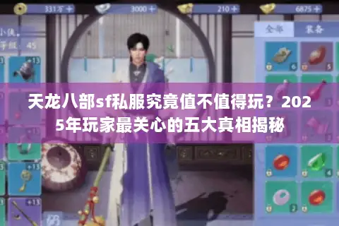 天龙八部sf私服究竟值不值得玩？2025年玩家最关心的五大真相揭秘