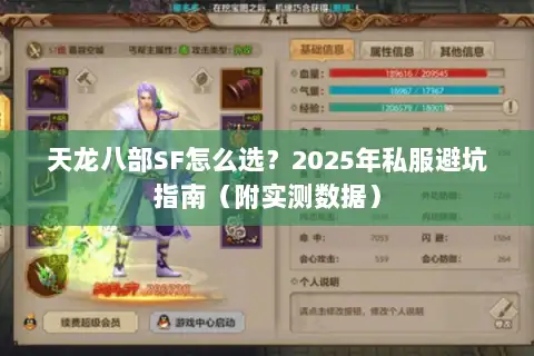 天龙八部SF怎么选？2025年私服避坑指南（附实测数据）