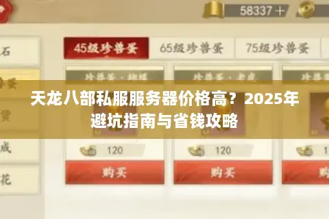 天龙八部私服服务器价格高？2025年避坑指南与省钱攻略