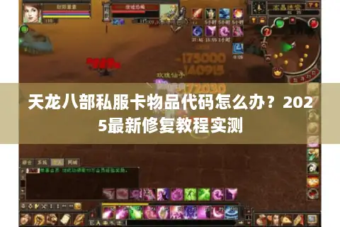 天龙八部私服卡物品代码怎么办?2025最新修复教程实测 天龙八部私服卡物品代码怎么办?2025最新修复教程实测