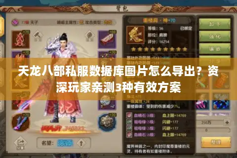 天龙八部私服数据库图片怎么导出?资深玩家亲测3种有效方案 天龙八部私服数据库图片怎么导出?资深玩家亲测3种有效方案
