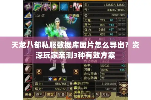 天龙八部私服数据库图片怎么导出?资深玩家亲测3种有效方案 天龙八部私服数据库图片怎么导出?资深玩家亲测3种有效方案