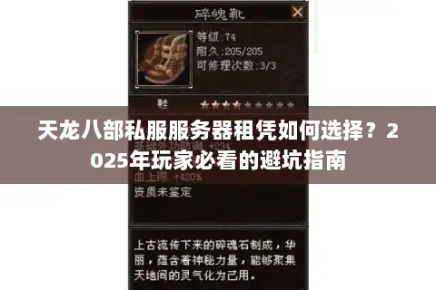 天龙八部私服服务器租凭如何选择？2025年玩家必看的避坑指南