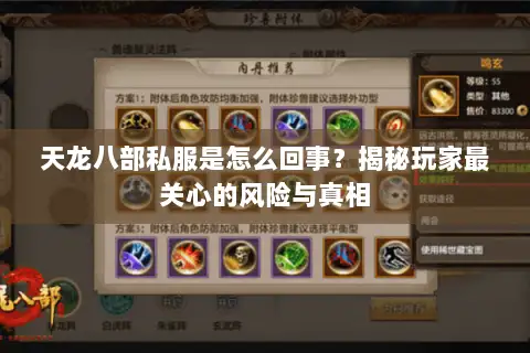 天龙八部私服是怎么回事?揭秘玩家最关心的风险与真相 天龙八部私服是怎么回事?揭秘玩家最关心的风险与真相