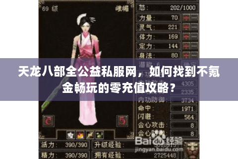 天龙八部全公益私服网，如何找到不氪金畅玩的零充值攻略？