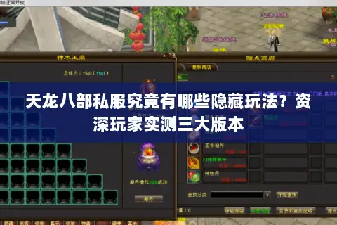 天龙八部私服究竟有哪些隐藏玩法?资深玩家实测三大版本 天龙八部私服究竟有哪些隐藏玩法?资深玩家实测三大版本
