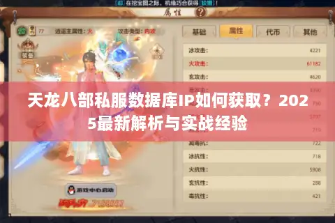 天龙八部私服数据库IP如何获取？2025最新解析与实战经验