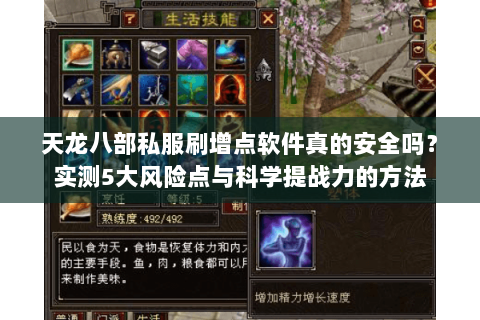 天龙八部私服刷增点软件真的安全吗？实测5大风险点与科学提战力的方法