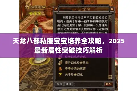 天龙八部私服宝宝培养全攻略,2025最新属性突破技巧解析 天龙八部私服宝宝培养全攻略,2025最新属性突破技巧解析