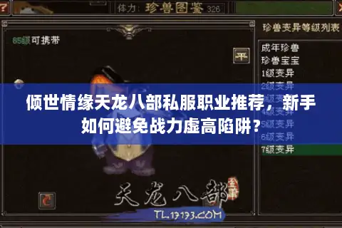 倾世情缘天龙八部私服职业推荐,新手如何避免战力虚高陷阱? 倾世情缘天龙八部私服职业推荐,新手如何避免战力虚高陷阱?