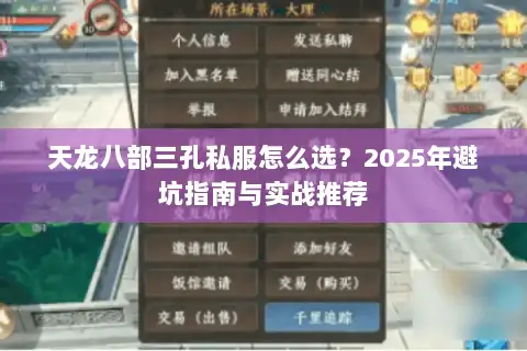天龙八部三孔私服怎么选？2025年避坑指南与实战推荐