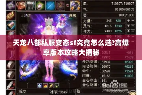 天龙八部私服变态sf究竟怎么选?高爆率版本攻略大揭秘 天龙八部私服变态sf究竟怎么选?高爆率版本攻略大揭秘