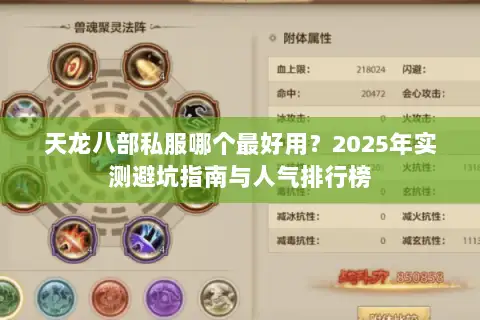 天龙八部私服哪个最好用?2025年实测避坑指南与人气排行榜 天龙八部私服哪个最好用?2025年实测避坑指南与人气排行榜