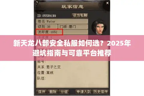 新天龙八部安全私服如何选?2025年避坑指南与可靠平台推荐 新天龙八部安全私服如何选?2025年避坑指南与可靠平台推荐