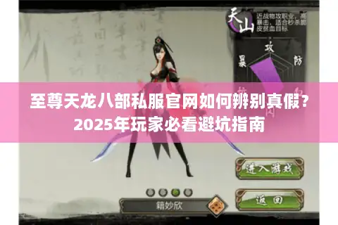 至尊天龙八部私服官网如何辨别真假？2025年玩家必看避坑指南
