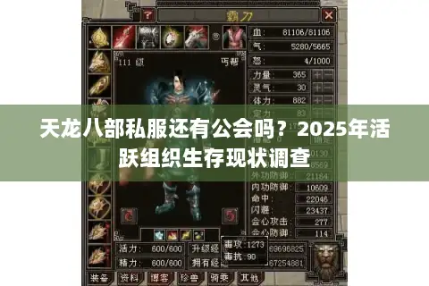 天龙八部私服还有公会吗？2025年活跃组织生存现状调查